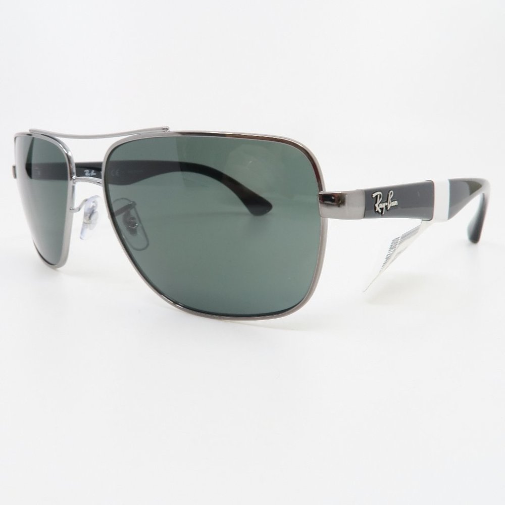 Ray-Ban RB 3483 004/71 60mm Gunmetal and Black/Green Pilot New Sunglasses *Read. - Picture 3 of 7